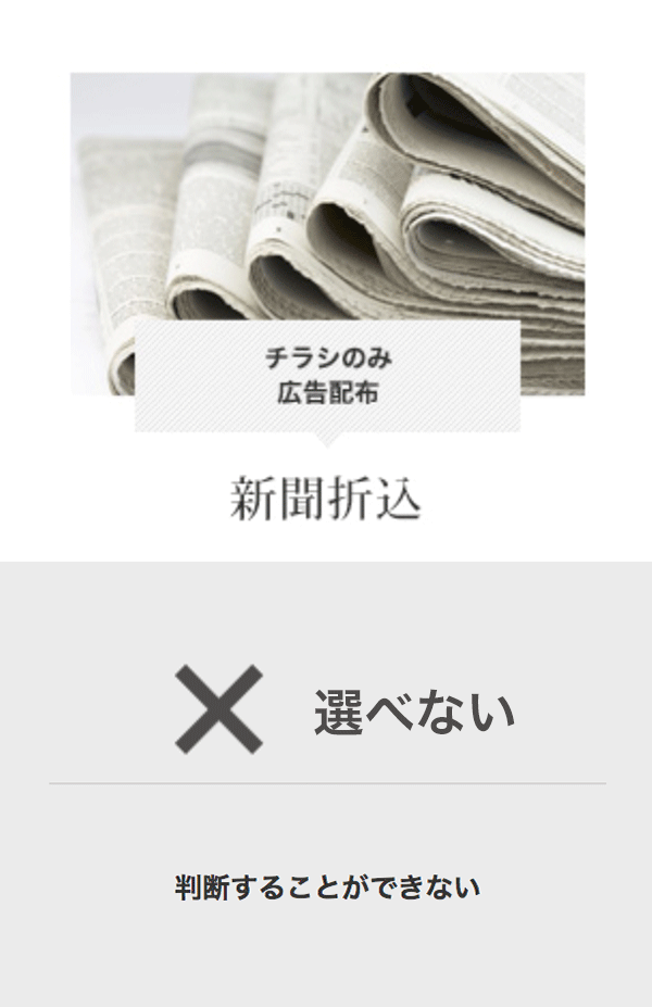 新聞折込はチラシのみの配布で建物は選べないし判断することもできない